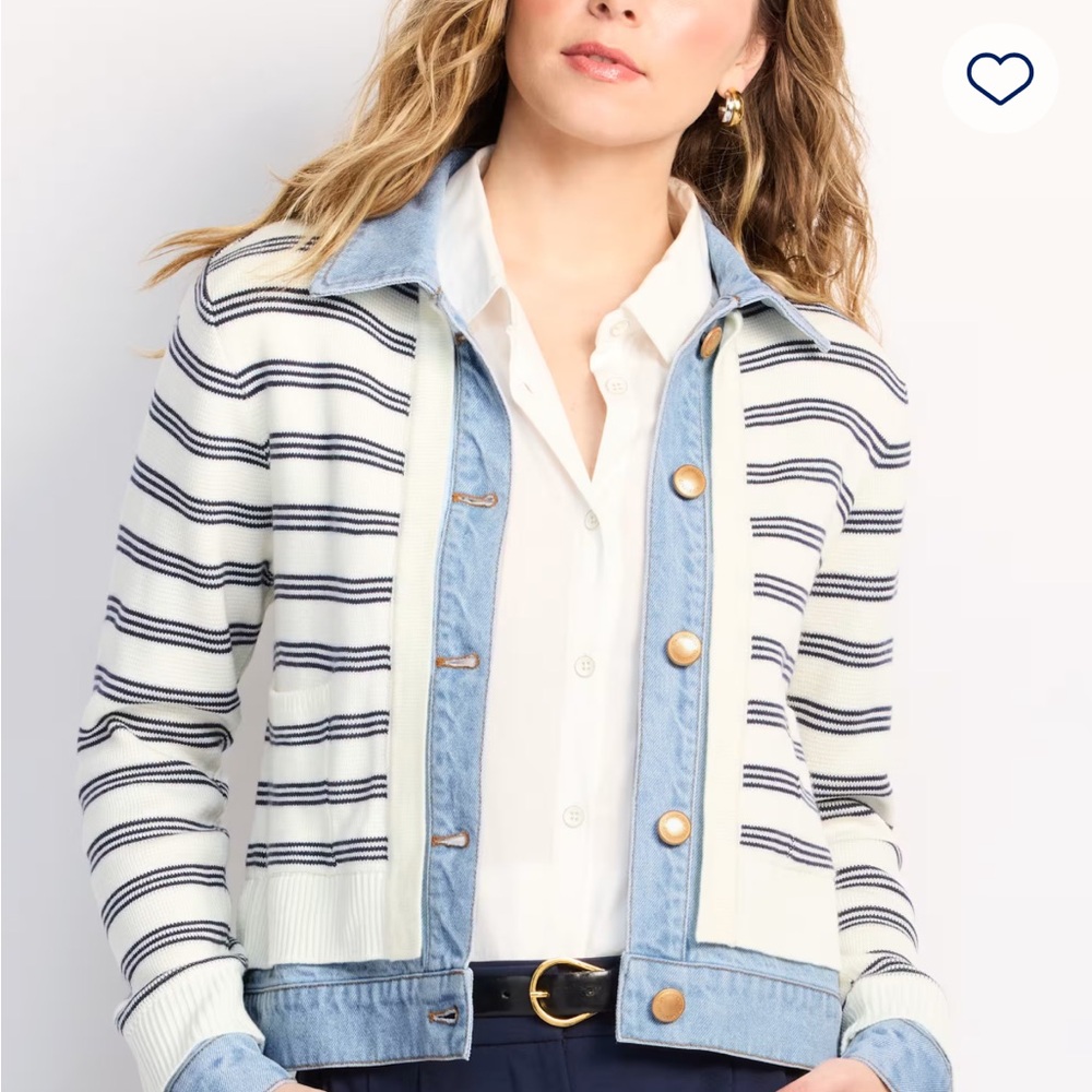 Democracy Long Sleeve Mixed Media Denim Jacket WORN TWICE!